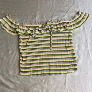 Bershka Multicolor Off-Shoulder Blouse